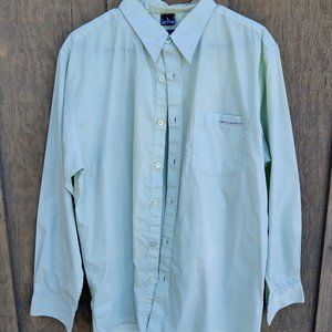 OAKLEY Men’s Large Long-Sleeve 65/35% Dress Shirt Light-Green w/Pocket Medallion